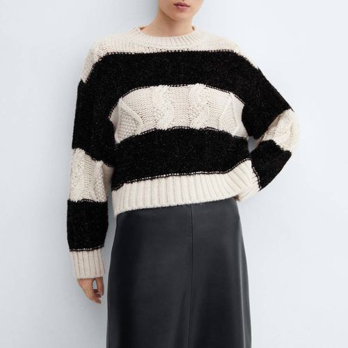 Black/White Lurex Stripe Jumper - Mango - Modalova