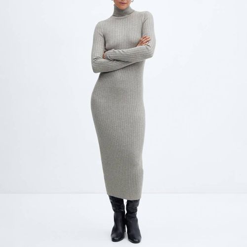 Light Turtleneck Ribbed Midi-Dress - Mango - Modalova