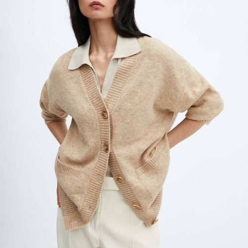 Camel Wool Blend Oversized Cardigan - Mango - Modalova