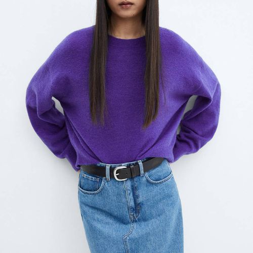 Purple Wool Blend Jumper - Mango - Modalova