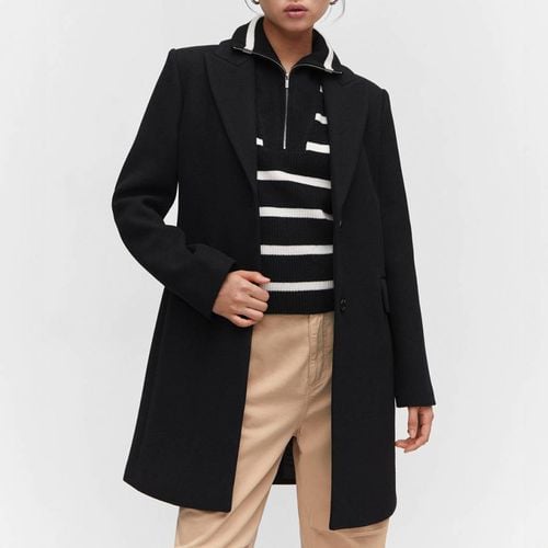 Black Lapel Straight-Cut Coat - Mango - Modalova