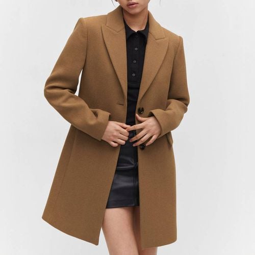 Brown Lapelled Wool Tailored Coat - Mango - Modalova