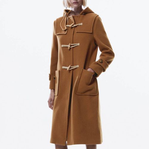 Brown Hood Wool-Blend Duffle Coat - Mango - Modalova