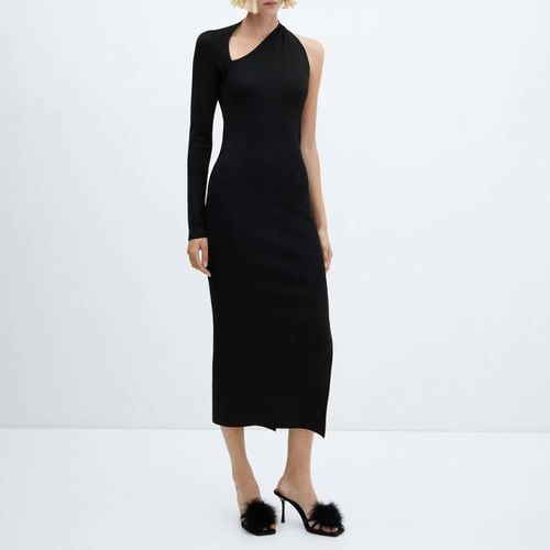 Black Asymmetrical Side Split Dress - Mango - Modalova