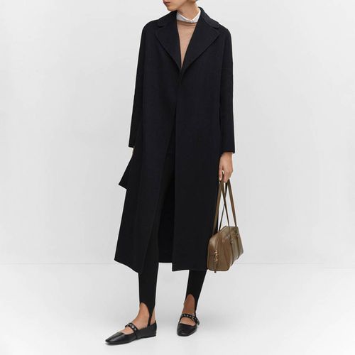 Black Handmade Wool Coat - Mango - Modalova