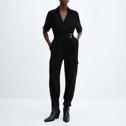 Black Cargo Jumpsuit - Mango - Modalova