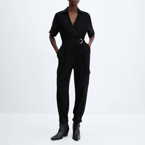 Black Cargo Jumpsuit - Mango - Modalova