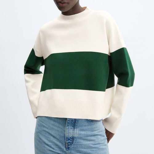 Green Oversized Striped Jumper - Mango - Modalova