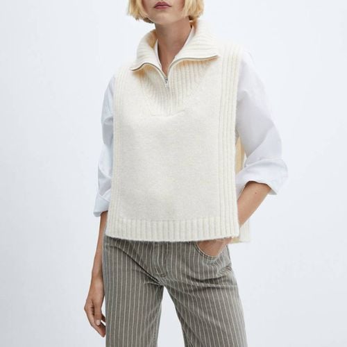 Vanilla Knit Open-Sided Gilet - Mango - Modalova