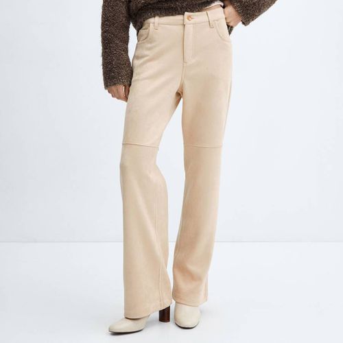 Nude Faux Suede Trousers - Mango - Modalova