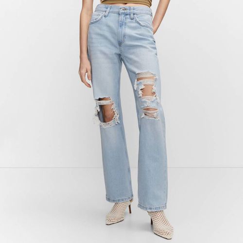 Light Vintage Ripped Straight Jeans - Mango - Modalova