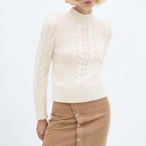 Ecru Cable Knit Jumper - Mango - Modalova