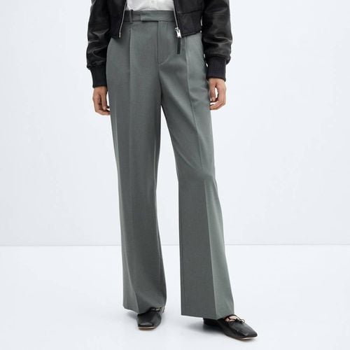 Grey Wool Straight-Fit Trousers - Mango - Modalova