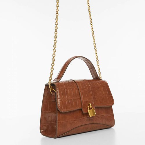 Brown Coco-Effect Chain Bag - Mango - Modalova