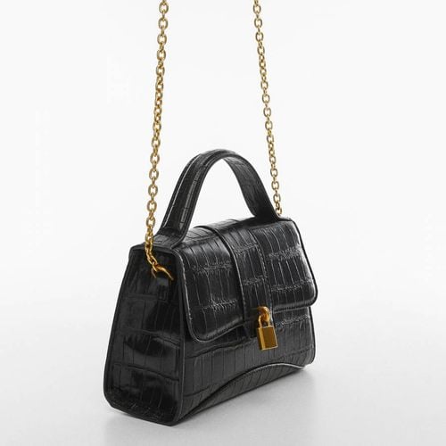 Black Coco-Effect Chain Bag - Mango - Modalova