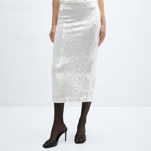 White Sequin Skirt - Mango - Modalova