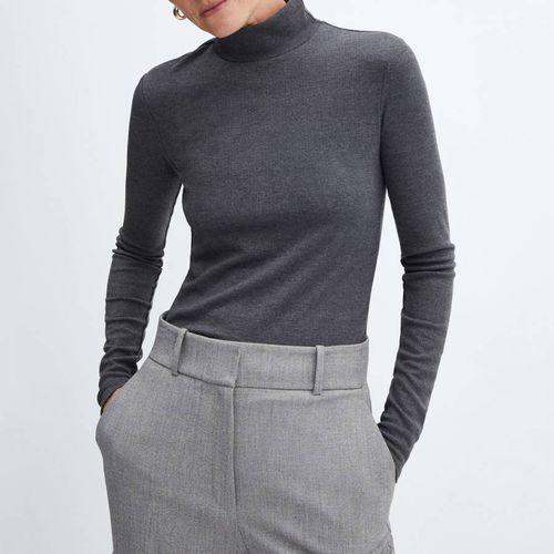 Grey Turtleneck T-Shirt - Mango - Modalova