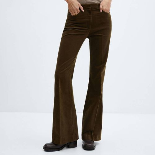 Khaki Velvet Suit Trousers - Mango - Modalova