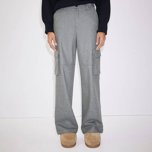 Grey Wool-Blend Cargo Trousers - Mango - Modalova