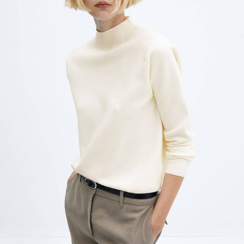 Ecru Mock Neck Jumper - Mango - Modalova