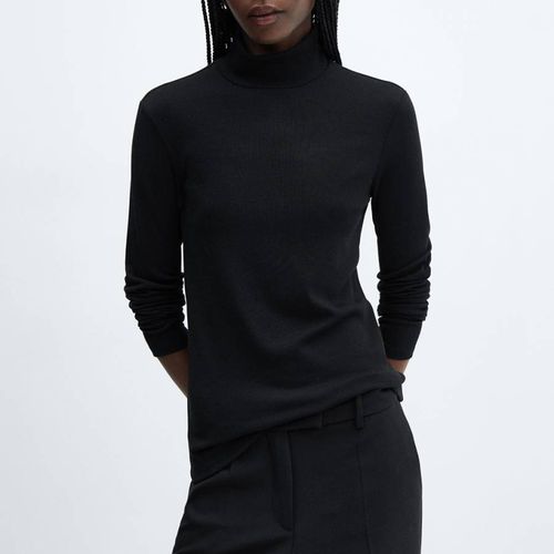 Black Turtleneck Long Sleeve Top - Mango - Modalova