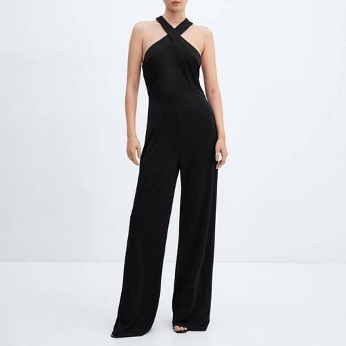 Black Wrap Neckline Jumpsuit - Mango - Modalova