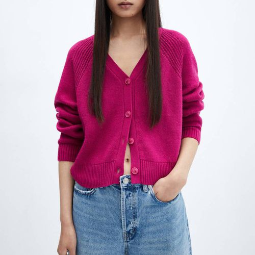 Fuchsia Button Wool Blend Cardigan - Mango - Modalova