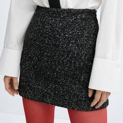 Black Marbled Tweed Skirt - Mango - Modalova