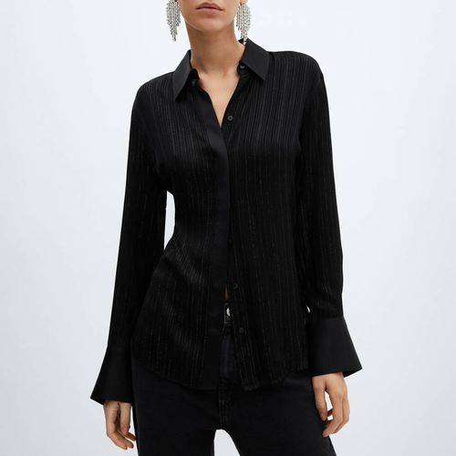 Black Metallic Thread Shirt - Mango - Modalova