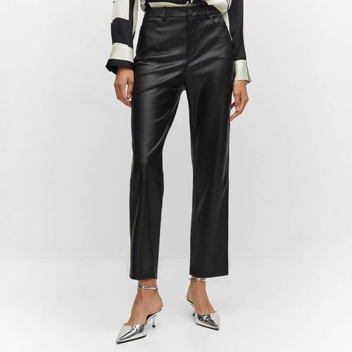 Leather-Effect Straight Trousers - Mango - Modalova