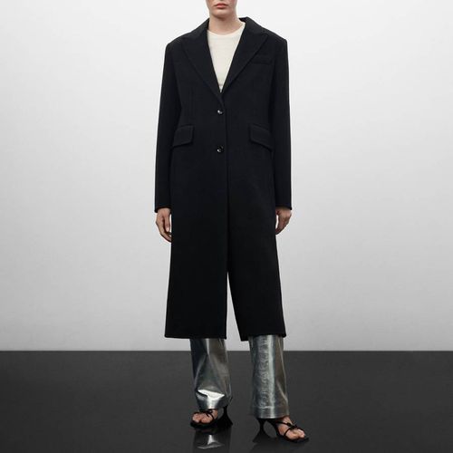 Black Structured Cashmere Wool Coat - Mango - Modalova