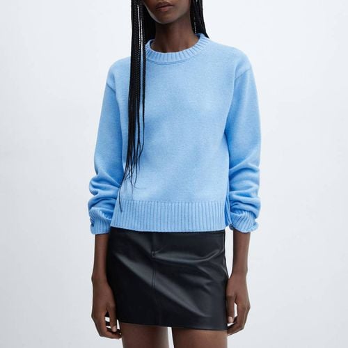 Sky Blue Knitted Jumper - Mango - Modalova