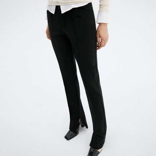 Black Zipped Hem Trousers - Mango - Modalova