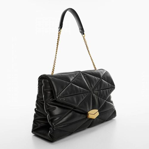 Black Quilted Bag With Flap - Mango - Modalova