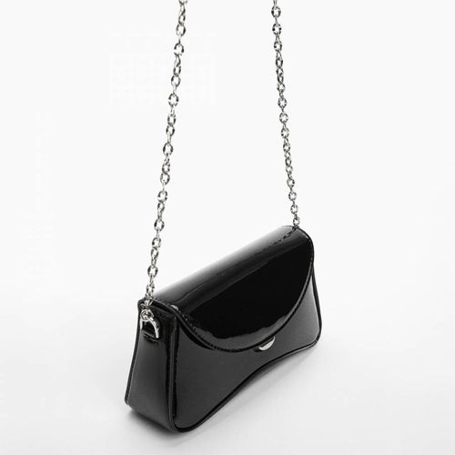 Black Patent Leather Chain Handbag - Mango - Modalova