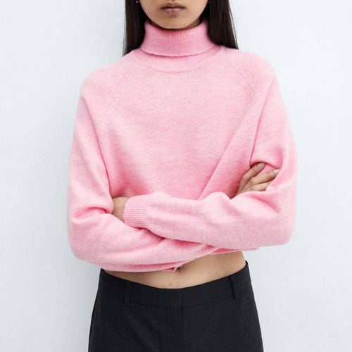 Pale Pink Turtleneck Knitted Jumper - Mango - Modalova