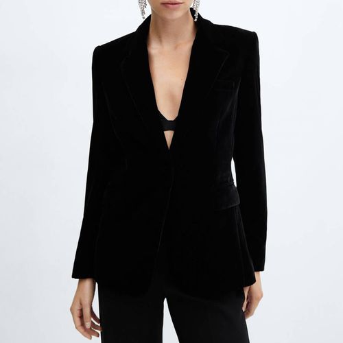 Black Velvet Blazer - Mango - Modalova