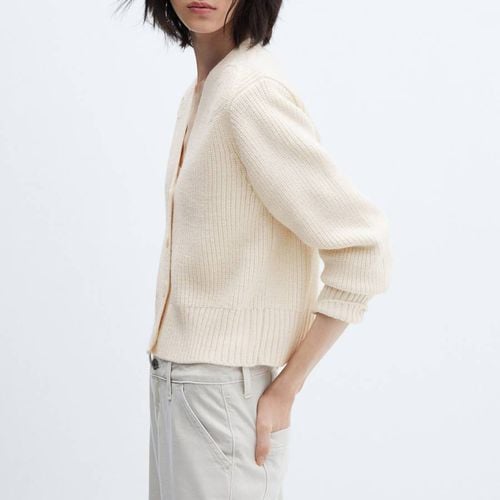 Ecru Cardigan With Shoulder Detail - Mango - Modalova