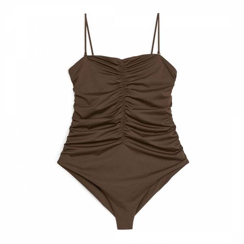 Brown Gathered One Piece Swimsuit - ARKET - Modalova