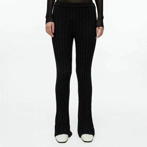 Black Ribbed Flared Leg Trousers - ARKET - Modalova