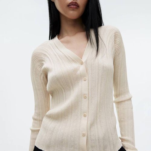 Cream Ribbed Cardigan - ARKET - Modalova