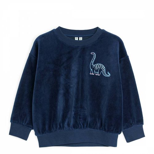 Kid's Navy Printed Velvet Sweatshirt - ARKET - Modalova