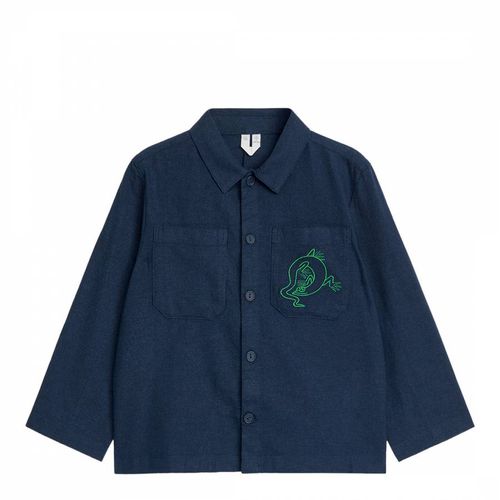 Kid's Navy Embroidered Shirt - ARKET - Modalova