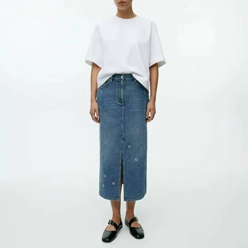 Blue Denim Split Midi Skirt - ARKET - Modalova