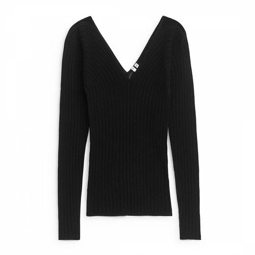 Black Ribbed Top - ARKET - Modalova