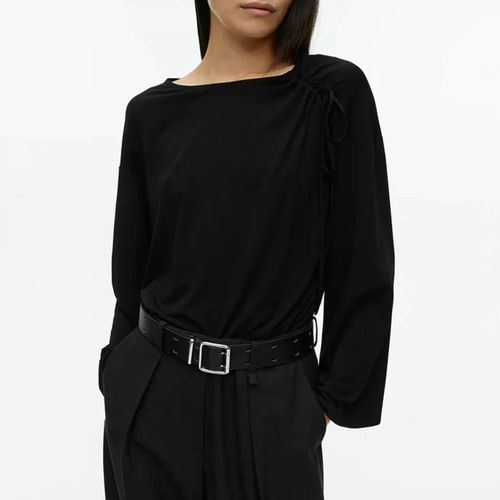 Black Asymmetric Gathered Top - ARKET - Modalova