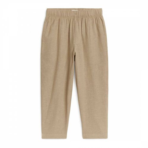 Kid's Beige Relaxed Linen Trousers - ARKET - Modalova