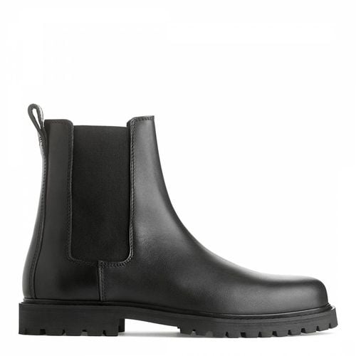 Men's Black Leather Ankle Boots - ARKET - Modalova