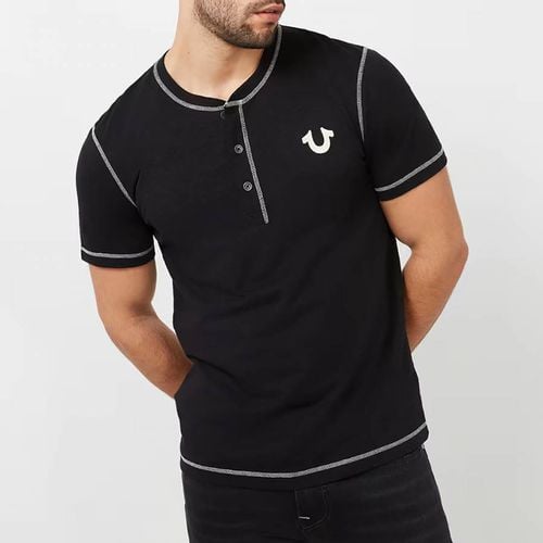 Overlock Slub Henley Cotton Top - True Religion - Modalova