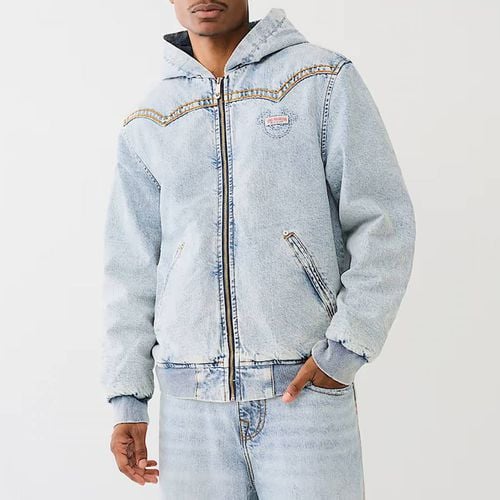 Light Wash Hooded Supert West Denim Jacket - True Religion - Modalova